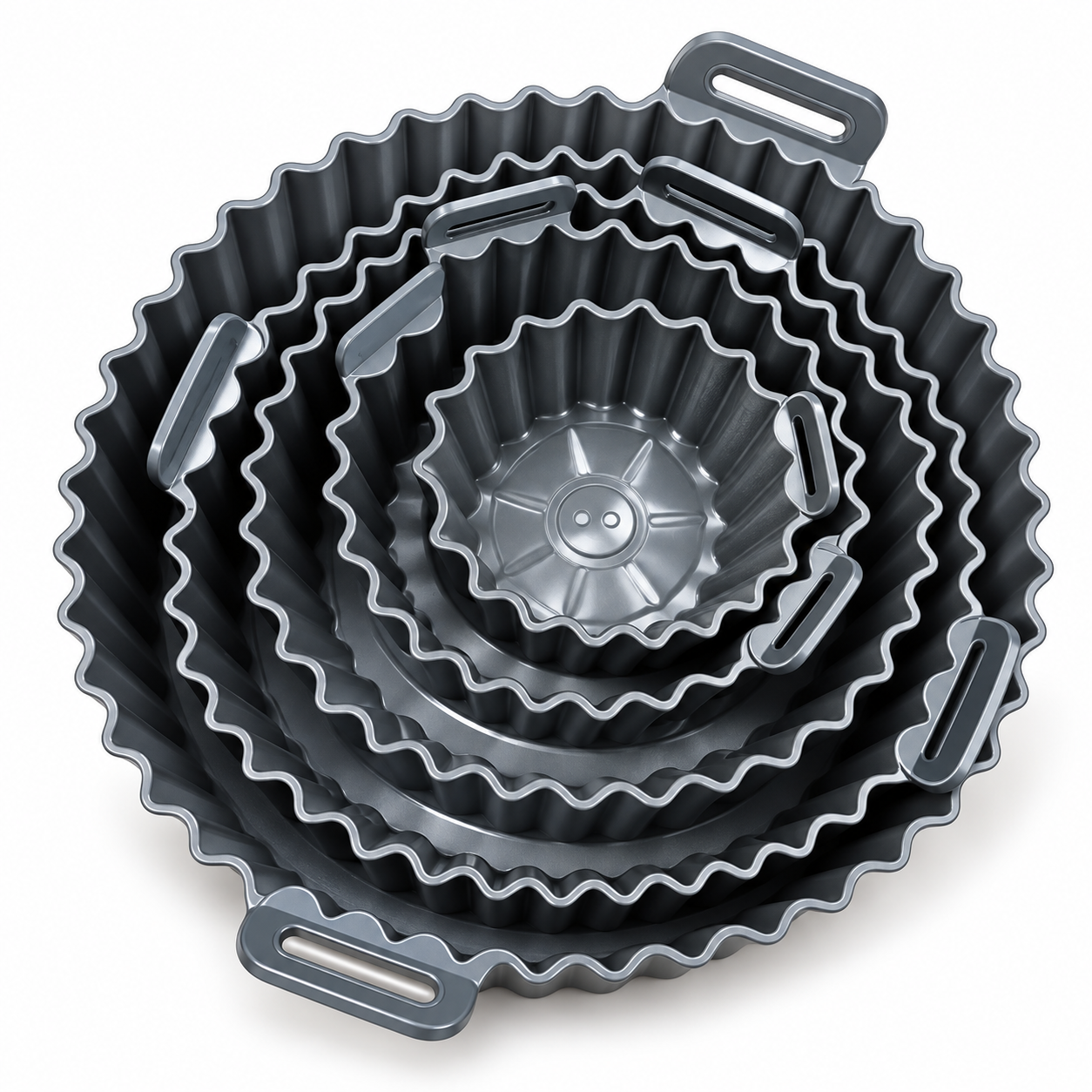 Set de moldes redondos acanalados para repostería y horneado